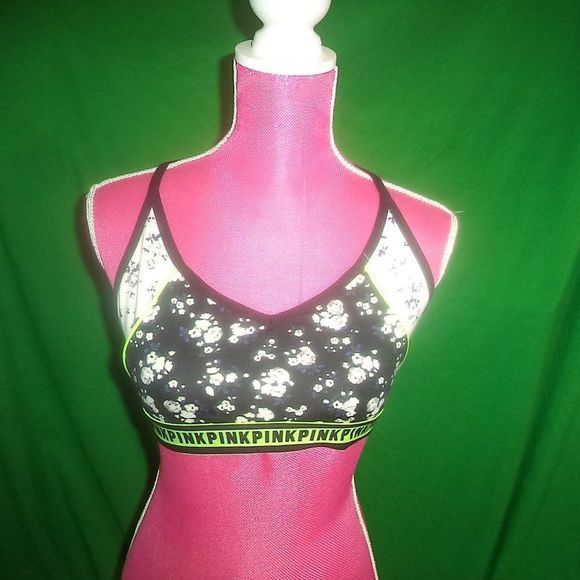 VICTORIA'S SECRET PINK~SPORTS BRA ULTIMATE LIGHTLY LINED RACERBACK-WOMENS SIZE L - Picture 2 of 5